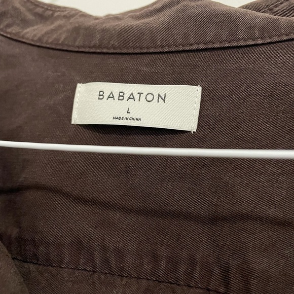 Chocolate brown babaton long sleeve button up - Picture 3 of 5